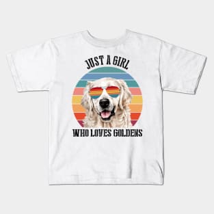 Just a girl Who loves goldens Kids T-Shirt